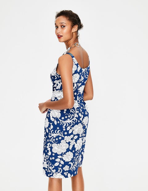 Paula Print Dress - Opulent Blue Tropical Floral Paula Print Dress - Opulent Blue Tropical Floral