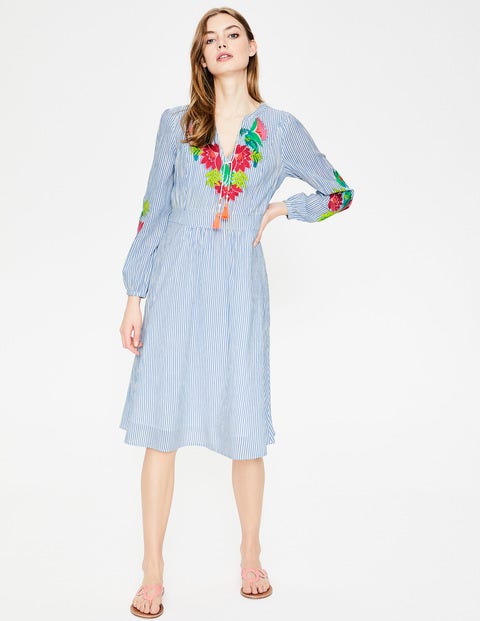 Marla Embroidered Dress - Floral Parrot Embroidery Marla Embroidered Dress - Floral Parrot Embroidery