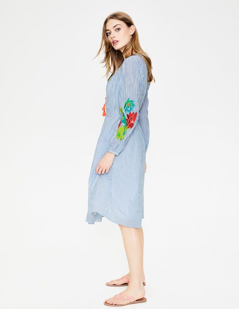Marla Embroidered Dress - Floral Parrot Embroidery Marla Embroidered Dress - Floral Parrot Embroidery