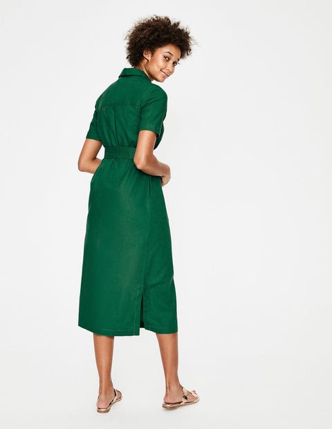 Tie Waist Shirt Dress - Sap Green Tie Waist Shirt Dress - Sap Green