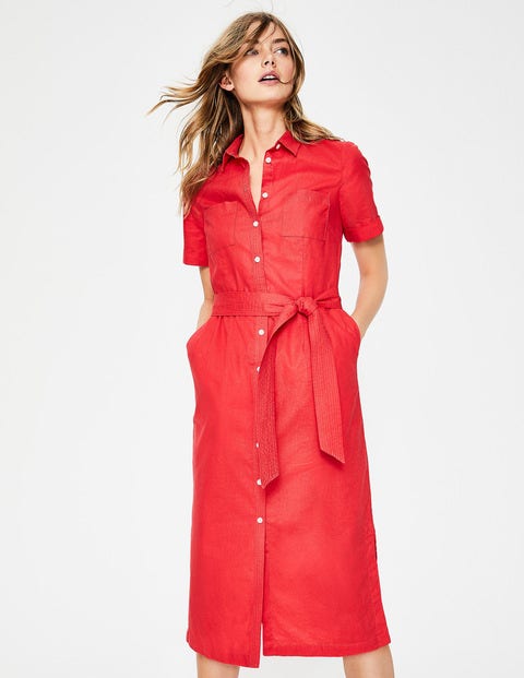 Tie Waist Shirt Dress - Sunset Tie Waist Shirt Dress - Sunset
