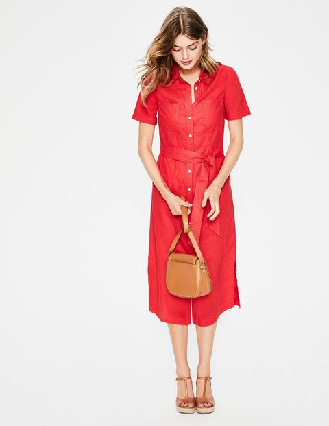 Tie Waist Shirt Dress - Sunset Tie Waist Shirt Dress - Sunset