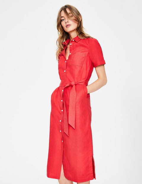 Tie Waist Shirt Dress - Sunset Tie Waist Shirt Dress - Sunset