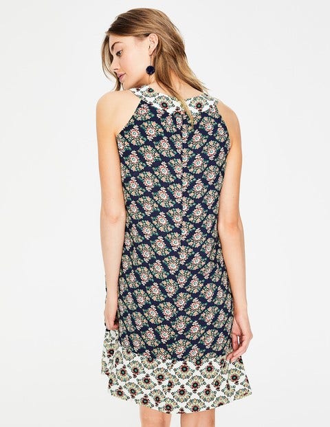 Printed Swing Dress - Navy Floral Bouquet Printed Swing Dress - Navy Floral Bouquet