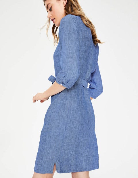 Katie Dress - Persian Blue & Ivory Stripe Katie Dress - Persian Blue & Ivory Stripe