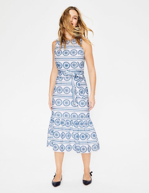 Broderie Dress - White China Blue Embroidery Broderie Dress - White China Blue Embroidery