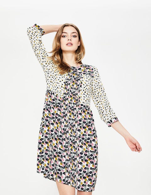 Hotchpotch Pintuck Dress - Ivory Poppy Meadow Hotchpotch Pintuck Dress - Ivory Poppy Meadow