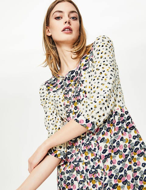 Hotchpotch Pintuck Dress - Ivory Poppy Meadow Hotchpotch Pintuck Dress - Ivory Poppy Meadow