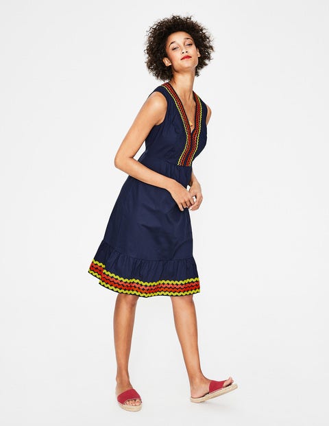 Easy Rickrack Dress - Navy Easy Rickrack Dress - Navy