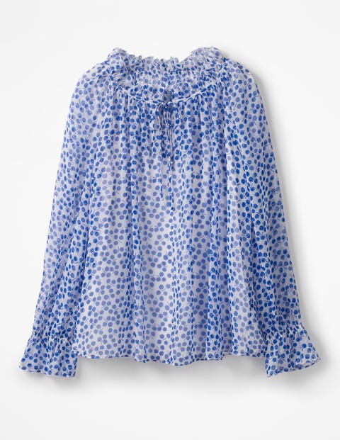 Florence Top - Greek Blue, Pretty Posy Mono Florence Top - Greek Blue, Pretty Posy Mono