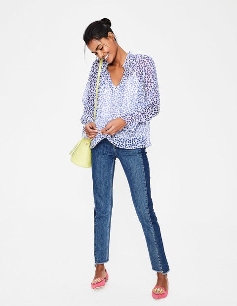 Florence Top - Greek Blue, Pretty Posy Mono Florence Top - Greek Blue, Pretty Posy Mono
