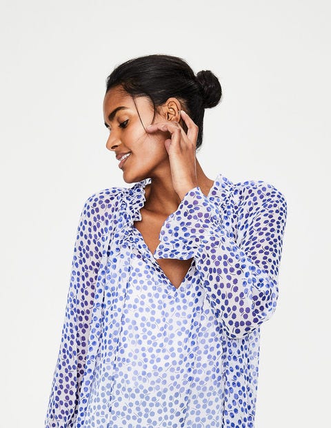 Florence Top - Greek Blue, Pretty Posy Mono Florence Top - Greek Blue, Pretty Posy Mono