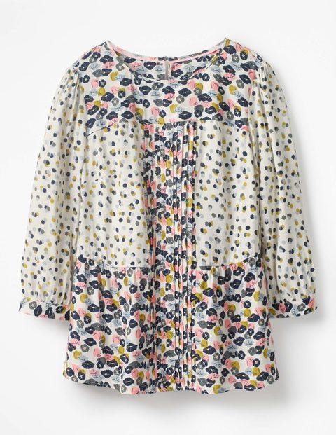 Hotchpotch Pintuck Top - Ecru, Poppy Meadow Hotchpotch Pintuck Top - Ecru, Poppy Meadow