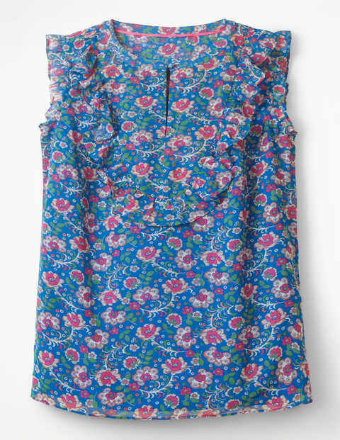 Elise Top - China Blue, Tropical Floral Elise Top - China Blue, Tropical Floral