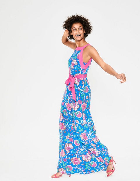 Averie Silk Dress - China Blue Tropical Floral Averie Silk Dress - China Blue Tropical Floral