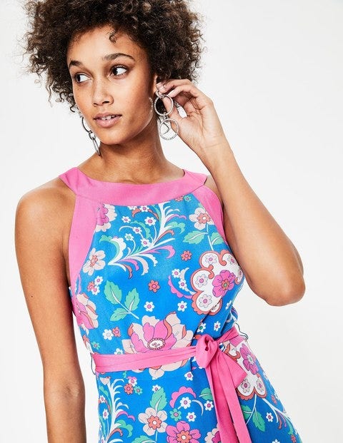 Averie Silk Dress - China Blue Tropical Floral Averie Silk Dress - China Blue Tropical Floral
