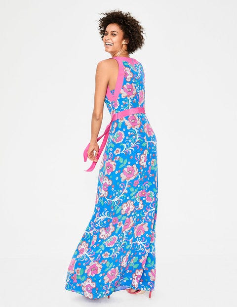 Averie Silk Dress - China Blue Tropical Floral Averie Silk Dress - China Blue Tropical Floral