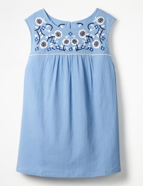 Portia Embroidered Top - Hazy Blue Portia Embroidered Top - Hazy Blue