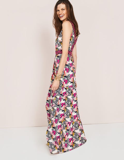 Loretta Maxi Dress - Shocking Pink Wild Bloom Geo Loretta Maxi Dress - Shocking Pink Wild Bloom Geo