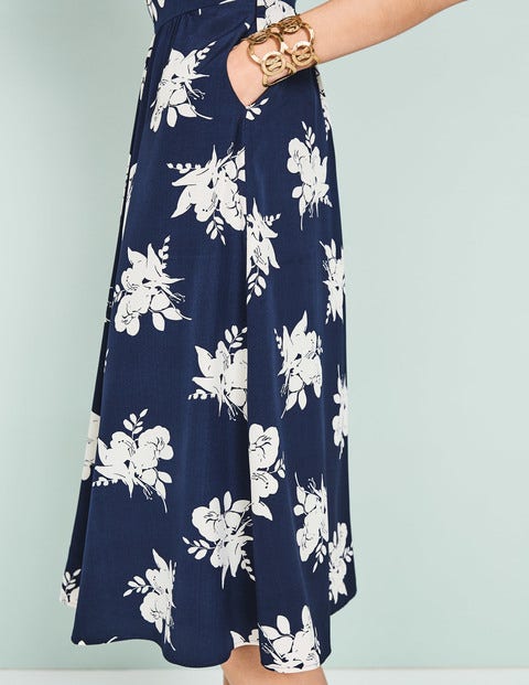 Agnes Dress - Navy Wild Bloom Mono Agnes Dress - Navy Wild Bloom Mono