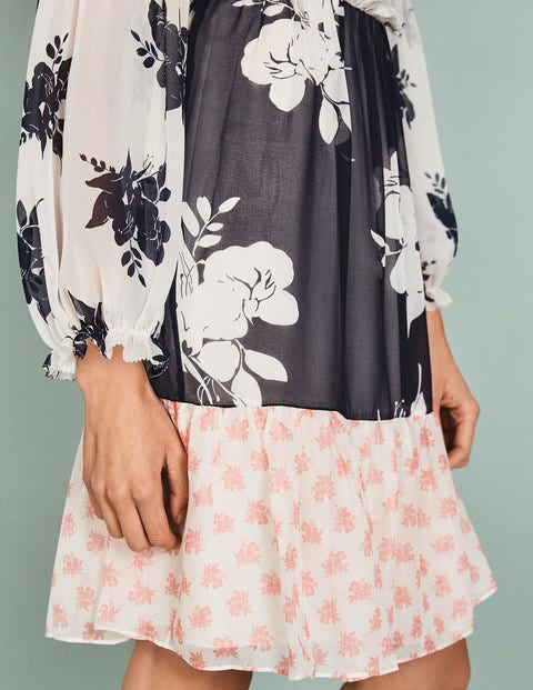 Jemima Ruffle Dress - Pearl Wild Bloom Mono Jemima Ruffle Dress - Pearl Wild Bloom Mono