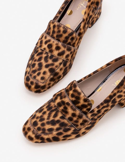 Alicia Heeled Loafers - Tan Leopard Alicia Heeled Loafers - Tan Leopard
