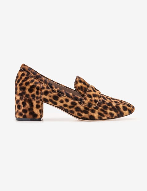 Alicia Heeled Loafers - Tan Leopard Alicia Heeled Loafers - Tan Leopard