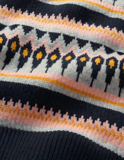 Fair-Isle-Schal - Navy/Senfgelb Fair-Isle-Schal - Navy/Senfgelb