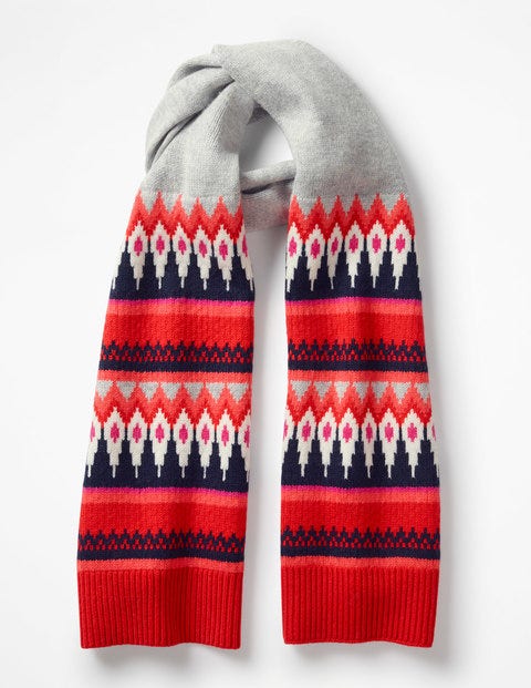 Fair Isle Scarf - Silver Melange Fair Isle Scarf - Silver Melange