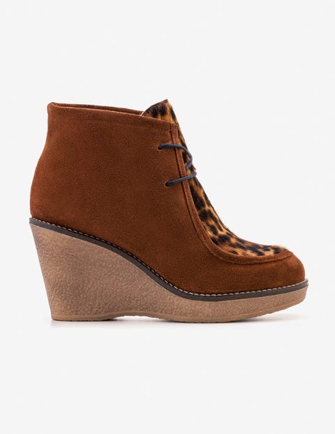 Brundall Wedge Boots - Tan Leopard Brundall Wedge Boots - Tan Leopard