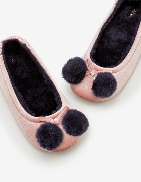 Velvet Pompom Slippers - Milkshake Velvet Pompom Slippers - Milkshake