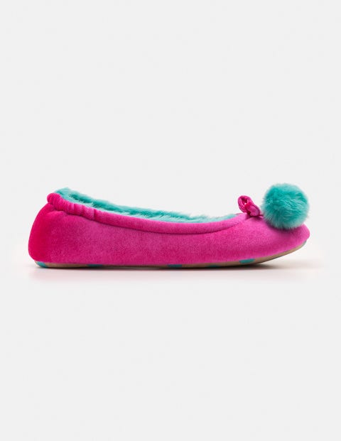 Velvet Pompom Slippers - Pop Pansy Velvet Pompom Slippers - Pop Pansy