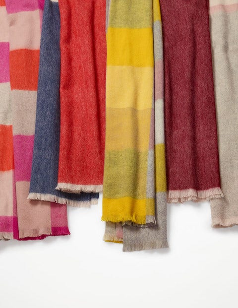 Colourful Wool Scarf - Mulled Wine and Grey Melange Colourful Wool Scarf - Mulled Wine and Grey Melange