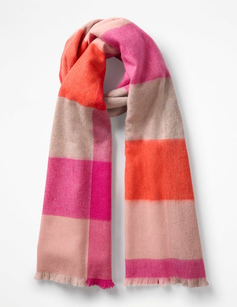 Colourful Wool Scarf - Pop Pansy Check Colourful Wool Scarf - Pop Pansy Check