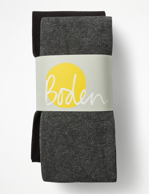 Two Pack Cosy Tights - Black/Grey Marl Sparkle Two Pack Cosy Tights - Black/Grey Marl Sparkle