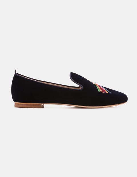 Lucy Embellished Slippers - Navy Lucy Embellished Slippers - Navy