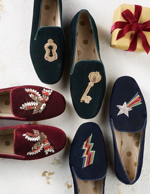 Lucy Embellished Slippers - Navy Lucy Embellished Slippers - Navy