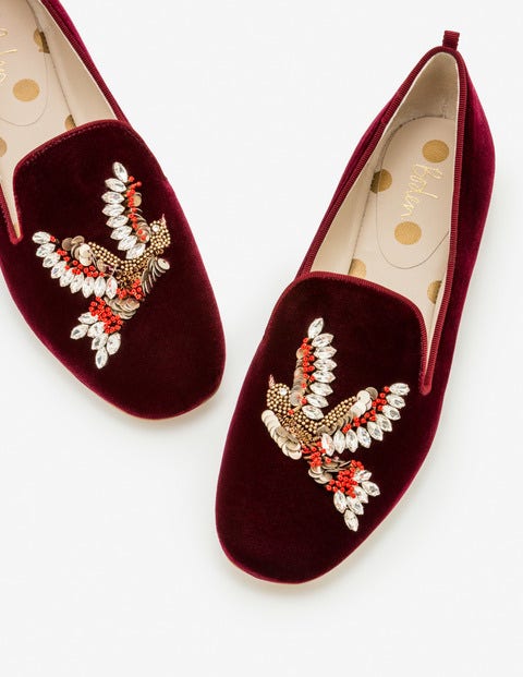 Lucy Embellished Slippers - Dark Burgundy Lucy Embellished Slippers - Dark Burgundy