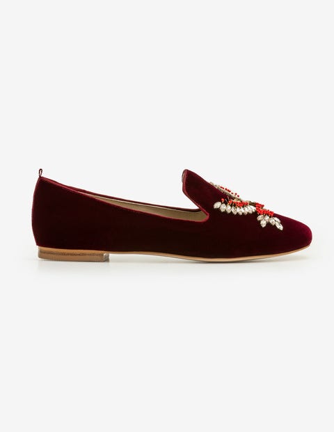 Lucy Embellished Slippers - Dark Burgundy Lucy Embellished Slippers - Dark Burgundy