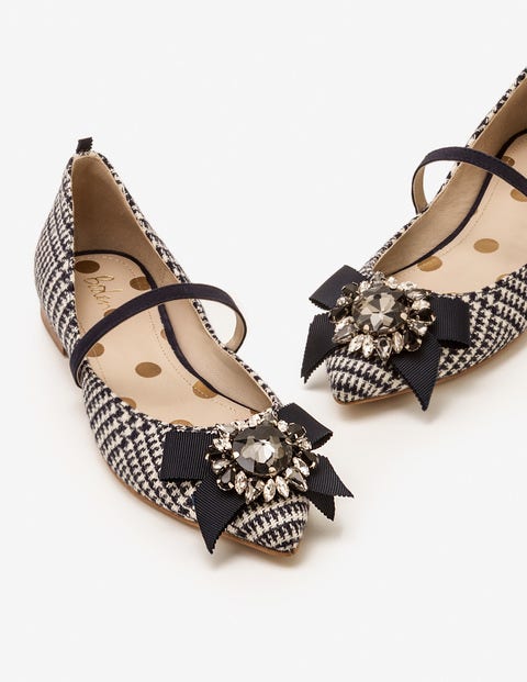 Cordelia Flats - Navy Prince of Wales Check Cordelia Flats - Navy Prince of Wales Check