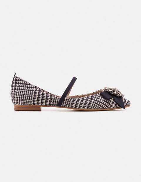 Cordelia Flats - Navy Prince of Wales Check Cordelia Flats - Navy Prince of Wales Check