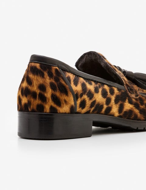 Aria Lammfell-Loafer - Hellbraun, Leopardenmuster Aria Lammfell-Loafer - Hellbraun, Leopardenmuster