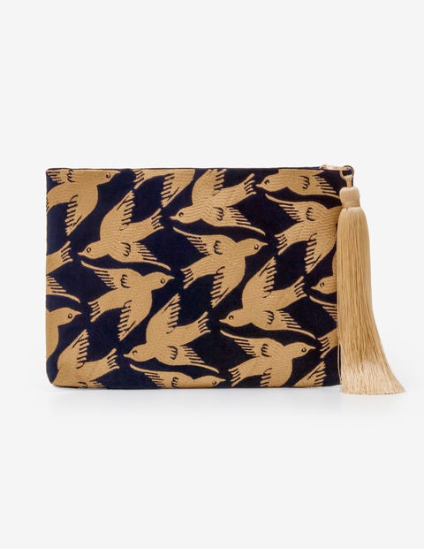 Ottilie Clutch - Navy Embroidered Ottilie Clutch - Navy Embroidered