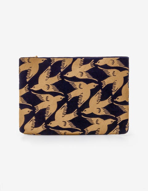 Ottilie Clutch - Navy Embroidered Ottilie Clutch - Navy Embroidered