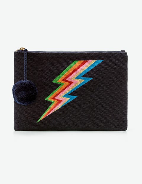 Canvas Pouch - Navy Lightning Bolt Canvas Pouch - Navy Lightning Bolt