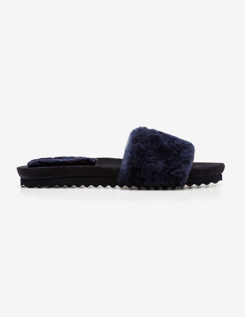 Shearling Slides - Navy Shearling Slides - Navy