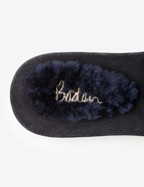 Shearling Slides - Navy Shearling Slides - Navy
