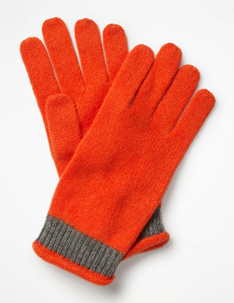 Cashmere Gloves - Gladioli/Charcoal Melange Cashmere Gloves - Gladioli/Charcoal Melange