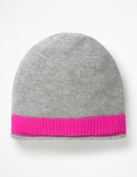 Cashmere Hat - Grey Melange/Pop Pansy Cashmere Hat - Grey Melange/Pop Pansy