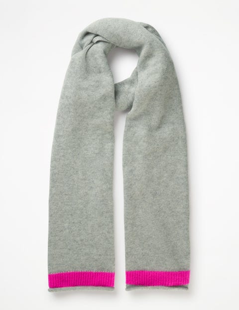 Cashmere Scarf - Grey Melange/Pop Pansy Cashmere Scarf - Grey Melange/Pop Pansy